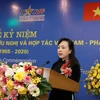 Chủ tịch Hội hữu nghị và hợp tác Việt Nam-Pháp Nguyễn Thị Kim Tiến đọc diễn văn khai mạc. (Ảnh: Văn Điệp/TTXVN) 