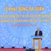 Phó Thủ tướng Thường trực Chính phủ Trương Hòa Bình phát động Năm An toàn giao thông 2021. (Ảnh: Doãn Tấn/TTXVN) 