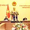 Chủ tịch Quốc hội Nguyễn Thị Kim Ngân chủ trì và phát biểu khai mạc Phiên họp. (Ảnh: Trọng Đức/TTXVN) 