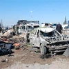 Hiện trường một vụ tấn công tại Hama, Syria. (Nguồn: AFP/TTXVN) 