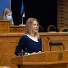 Tân Thủ tướng đồng thời là Chủ tịch đảng Cải cách Estonia, bà Kaja Kallas phát biểu tại Quốc hội ở Tallinn ngày 25/1/2021. (Nguồn: THX/TTXVN) 