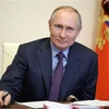 Tổng thống Nga Vladimir Putin chủ trì cuộc họp trực tuyến về việc sản xuất vaccine ngừa COVID-19, tại ngoại ô Moskva ngày 22/3/2021. (Nguồn: AFP/TTXVN) 