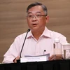 Bộ trưởng Y tế Singapore Gan Kim Yong tại cuộc họp báo ngày 24/3/2021. (Nguồn: MCI/TTXVN) 