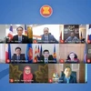 Đại diện các nước dự Cuộc họp Ủy ban hợp tác chung ASEAN-Ấn Độ lần thứ 21 diễn ra theo hình thức trực tuyến. (Nguồn: TTXVN phát) 