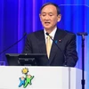 Thủ tướng Nhật Bản Suga Yoshihide phát biểu tại Hội nghị Đảng Dân chủ Tự do (LDP) ở Tokyo ngày 21/3/2021. (Nguồn: AFP/TTXVN) 