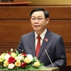 Chủ tịch Quốc hội, Vương Đình Huệ phát biểu nhậm chức. (Ảnh: Phương Hoa/TTXVN) 
