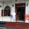 Khách sạn Như Nguyệt 2 ở thành phố Yên Bái, nơi cách ly đoàn chuyên gia và thân nhân người Ấn Độ nhập cảnh về Yên Bái ngày 18/4. (Ảnh: Việt Dũng/TTXVN) 