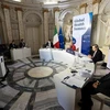 Thủ tướng Italy Mario Draghi (thứ 2 phải) và Chủ tịch Ủy ban châu Âu (EC) Ursula von der Leyen (thứ 3 phải) đồng chủ trì Hội nghị thượng đỉnh y tế toàn cầu tại Roma, Italy, ngày 21/5/2021. (Nguồn: THX/TTXVN) 