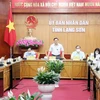 Một phiên họp của Ban Chỉ đạo phòng, chống dịch COVID-19 tỉnh Lạng Sơn. (Ảnh: Thái Thuần/TTXVN) 