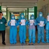 Bệnh viện Phổi Đà Nẵng công bố khỏi bệnh và cho xuất viện 5 bệnh nhân mắc COVID-19. (Nguồn: TTXVN phát) 