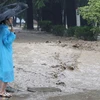 Dòng nước chảy sau trận mưa lớn gây ra lũ lụt ở Yalta, Crimea. (Nguồn: Reuters) 
