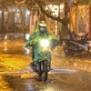 Cơn mưa tối 22/6 đã giải nhiệt cho Thủ đô Hà Nội. (Ảnh: Tuấn Đức/TTXVN) 