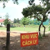 Phong tỏa khu vực sinh sống của bệnh nhân mắc COVID-19 tại xã Đắk Liêng, huyện Lắk. (Ảnh: Tuấn Anh/TTXVN) 