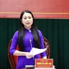 Bà Hoàng Thị Thúy Lan tái đắc cử Chủ tịch Hội đồng Nhân dân tỉnh Vĩnh Phúc khóa XVII. (Ảnh: Hoàng Hùng/TTXVN) 