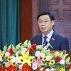 Chủ tịch Quốc hội Vương Đình Huệ phát biểu ý kiến chỉ đạo. (Ảnh: Doãn Tấn/ TTXVN) 
