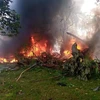 Toàn cảnh hiện trường vụ tai nạn máy bay C-130 ở Patikul, tỉnh Sulu, Philippines ngày 4/7/2021. (Nguồn: Reuters/TTXVN) 