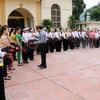 ​Huyện Quốc Oai tổ chức tập huấn biểu diễn cồng chiêng cho đồng bào Mường. (Nguồn: sovhtt.hanoi.gov.vn) 