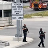 Lực lượng thực thi pháp luật Mỹ được triển khai bên ngoài trụ sở Bộ Quốc phòng ở Washington, DC., sau vụ nổ súng ngày 3/8/2021. (Ảnh: AFP/TTXVN) 