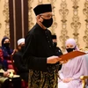 Ông Ismail Sabri Yaakob tuyên thệ nhậm chức Thủ tướng Malaysia tại Hoàng cung ở Kuala Lumpur ngày 21/8/2021. (Ảnh: AFP/TTXVN) 