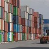 Container hàng hóa tại cảng Tân cảng Cát Lái. (Ảnh: Quang Châu/TTXVN) 