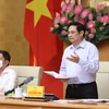 Thủ tướng Phạm Minh Chính, Trưởng Ban Chỉ đạo Trung ương Tổng kết Nghị quyết 19-NQ/TW kết luận hội nghị. (Ảnh: Dương Giang/TTXVN) 