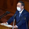 Thủ tướng Nhật Bản Suga Yoshihide phát biểu tại một phiên khai mạc kỳ họp bất thường của Quốc hội ở Tokyo. (Ảnh: AFP/TTXVN) 