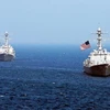 Tàu chiến Mỹ đi qua khu vực Biển Đông. (Nguồn: Getty Images) 