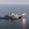 Tàu chiến thuộc Hạm đội Biển Đen diễn tập bắn đạn thật. (Nguồn: YouTube) 