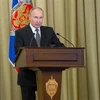 Tổng thống Nga Vladimir Putin phát biểu tại Moskva ngày 24/2/2021. (Ảnh: AFP/TTXVN) 
