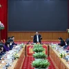 Thủ tướng Phạm Minh Chính phát biểu tại buổi làm việc. (Ảnh: Dương Giang/TTXVN) 