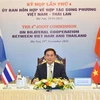 Bộ trưởng Ngoại giao Bùi Thanh Sơn đồng chủ trì Kỳ họp lần thứ tư Ủy ban Hỗn hợp về hợp tác song phương Việt Nam-Thái Lan theo hình thức trực tuyến. (Ảnh: Lâm Khánh/TTXVN) 