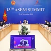 Thủ tướng Chính phủ Phạm Minh Chính phát biểu tại Hội nghị Cấp cao Á-Âu (ASEM) lần thứ 13. (Ảnh: Lâm Khánh/TTXVN) 