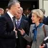 Tổng Thư ký NATO Jens Stoltenberg và Chủ tịch Ủy ban châu Âu Ursula von der Leyen. (Nguồn: Reuters) 
