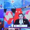 Thủ tướng Trung Quốc Lý Khắc Cường phát biểu tại Hội nghị cấp cao ASEAN-Trung Quốc lần thứ 24. (Ảnh: Dương Giang/TTXVN) 
