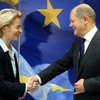 Tân Thủ tướng Đức Olaf Scholz và Chủ tịch Ủy ban châu Âu (EC) Ursula von der Leyen. (Nguồn: ruptly.tv) 