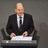 Tân Thủ tướng Đức Olaf Scholz phát biểu tại phiên họp quốc hội ở Berlin, Đức, ngày 15/12/2021. (Ảnh: AFP/TTXVN) 