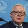 Thứ trưởng Ngoại giao Nga Sergei Ryabkov tại cuộc họp báo ở Moskva, Nga. (Ảnh: AFP/TTXVN) 