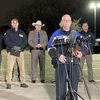 Cảnh sát trưởng thành phố Colleyville Michael Miller phát biểu với báo giới sau khi các con tin bị bắt cóc tại giáo đường ở Colleyville, Texas, Mỹ, được giải cứu ngày 15/1/2022. (Ảnh: AFP/TTXVN) 