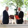 Tổng thống Thổ Nhĩ Kỳ Recep Tayyip Erdogan và người đồng cấp Azerbaijan Ilham Aliyev. (Nguồn: news.az) 