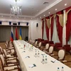 Phòng đàm phán giữa phái đoàn Nga và Ukraine tại khu vực biên giới Belarus-Ukraine, ngày 28/2/2022. (Ảnh: THX/TTXVN) 