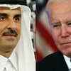 Tổng thống Mỹ Joe Biden (phải) và Quốc vương Qatar Sheikh Tamim bin Hamad al-Thani. (Nguồn: AFP) 