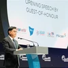 Phó Thủ tướng Heng Swee Keat phát biểu khai mạc Thượng đỉnh Kinh doanh Singapore Apex 2022 ngày 22/3. (Ảnh: Lê Dương/TTXVN) 