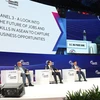 Đại sứ Mai Phước Dũng tại phiên thảo luận trong khuôn khổ Thượng đỉnh Kinh doanh Singapore Apex 2022 ngày 23/3. (Ảnh: Lê Dương/TTXVN) 