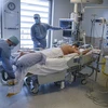 Nhân viên y tế điều trị cho bệnh nhân COVID-19 tại bệnh viện ở Brussels, Bỉ. (Ảnh: AFP/TTXVN) 