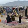 Người dân tại một trại tị nạn ở tỉnh Herat, Afghanistan ngày 20/2/2022. (Ảnh: AFP/TTXVN) 