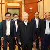 [Photo] Tổng Bí thư chủ trì họp Bộ Chính trị về việc phát triển Hà Nội