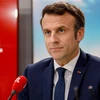 Tổng thống Pháp Emmanuel Macron phát biểu tại Neuilly-sur-Seine, Pháp, ngày 8/4/2022. (Ảnh: AFP/TTXVN) 