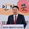 Tổng thống đắc cử Hàn Quốc Yoon Suk-yeol phát biểu tại cuộc họp báo ở Seoul ngày 20/3/2022. (Ảnh: AFP/TTXVN) 