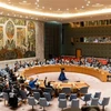 Các thành viên của Hội đồng Bảo an Liên hợp quốc thông qua nghị quyết gia hạn sứ mệnh của Phái bộ Liên hợp quốc tại Libya (UNSMIL) thêm 3 tháng tại cuộc họp ở New York, Mỹ, ngày 29/4/2022. (Ảnh: THX/TTXVN) 