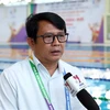 Phó Tổng Giám đốc Thông tấn xã Campuchia (AKP) Hun Yuthkun trả lời phỏng vấn của phóng viên Thông tấn xã Việt Nam. (Ảnh: Phạm Kiên/TTXVN) 